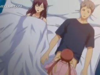 Teenager 3d anime jung frau kampf über ein groß pecker