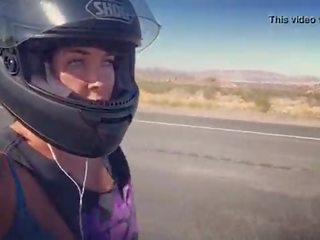Felicity feline motorcycle diva riding aprilia in bra