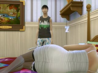 Japanese Son Fucks Japanese Mom next thing right after After Sharing The Same Bed