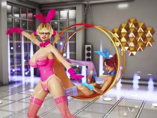 Bunnies Riot sexy Girl's Dance In Front randy Futa